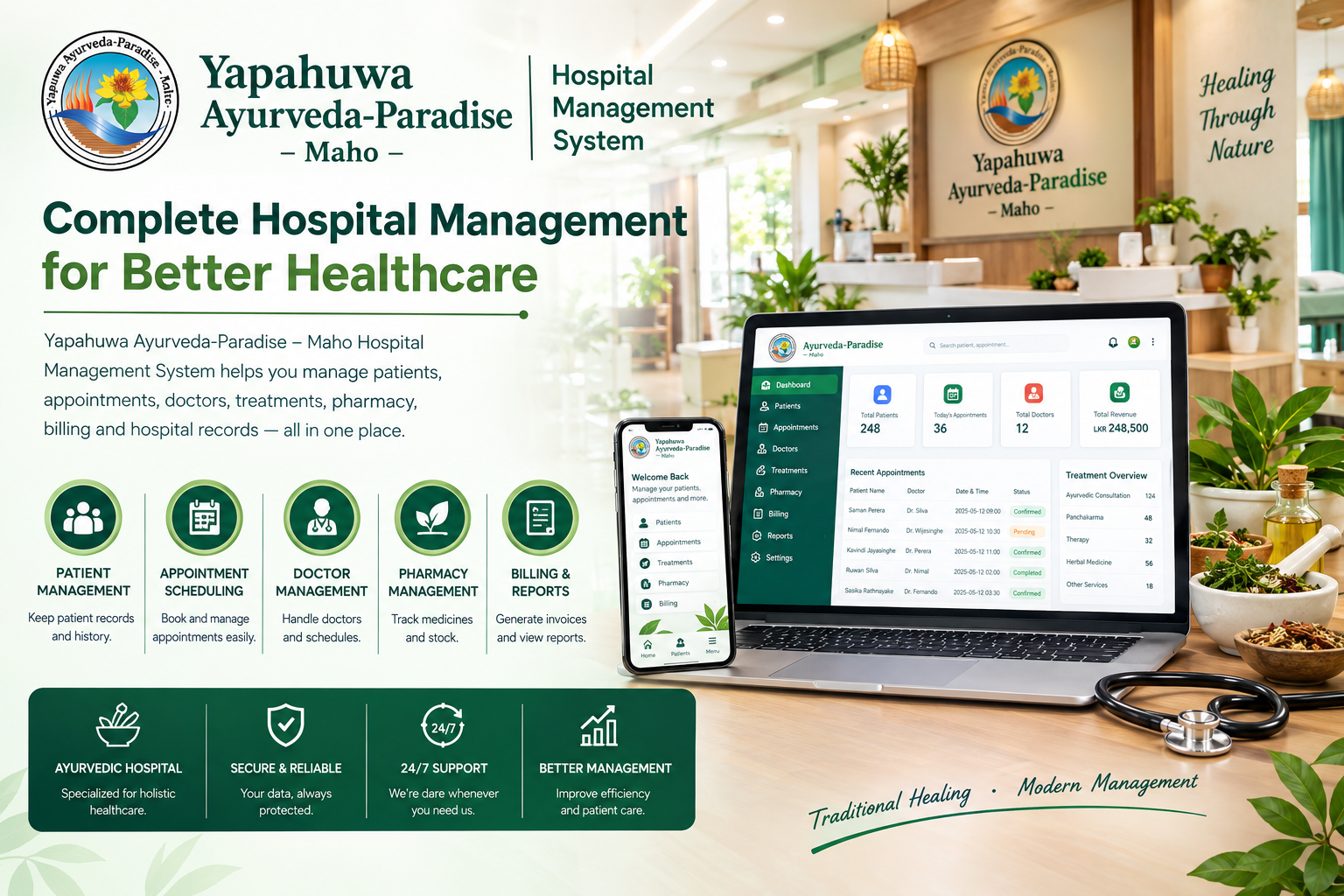 Ayurweda Paradise interface